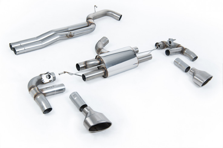 Race Catback exhaust 80mm AUDI RS3 8V Sportback 2.5 TFSI Milltek Sport - Brushed Titanium Oval Tips