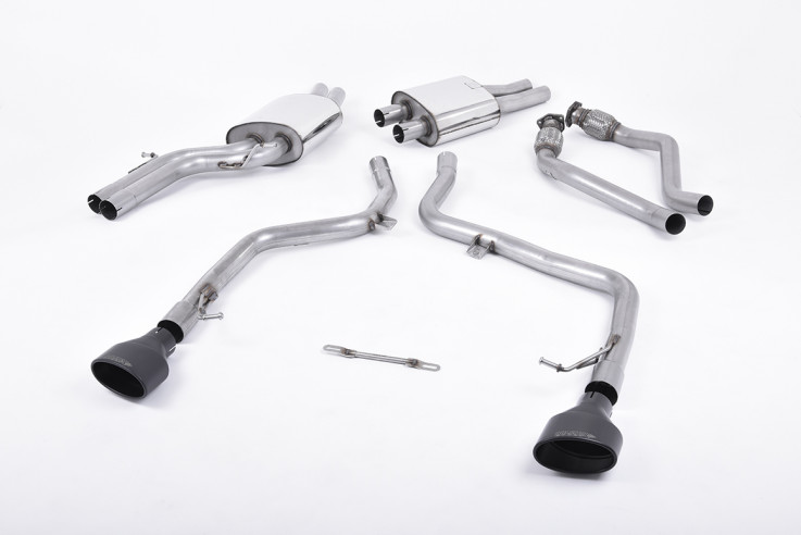 Race Catback exhaust AUDI S4 & S5 Sportback B8 3.0 TFSI V6 Milltek Sport - Black oval tips