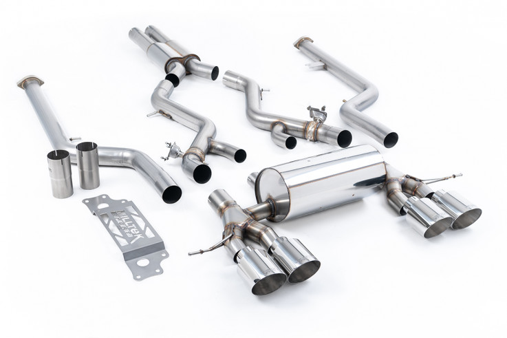 Catback výfuk BMW M2 Coupe (G87 S58) Milltek Sport - s rezonátorem / leštěné koncovky