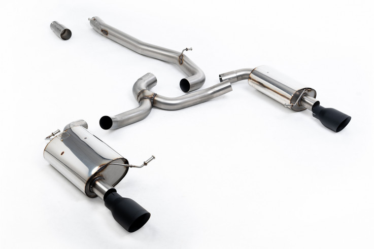 Catback exhaust VW Golf 7 Variant Alltrack 4x4 1,8 TSI 132kW Milltek Sport - Non resonated / Black Tips