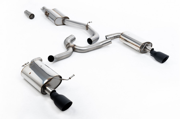 Catback exhaust VW Golf 7 Variant Alltrack 4x4 1,8 TSI 132kW Milltek Sport - Resonated / Black Tips