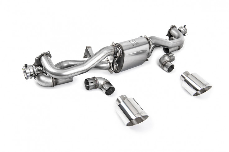 GPF-back exhaust Porsche Boxster Cayman 718 4.0L GT4 GTS Pre 2/2022 Milltek Sport - Polished tips