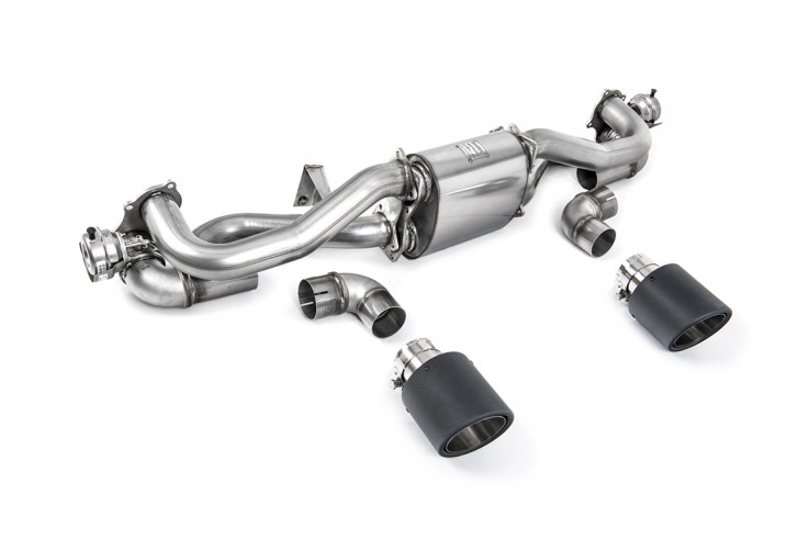 GPF-back exhaust Porsche Boxster Cayman 718 4.0L GT4 GTS Pre 2/2022 Milltek Sport - Carbon tips