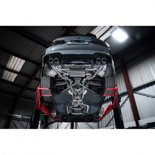 Klapková náhrada zadního tlumiče výfuku BMW X3 M LCI vč. Competition (2022-2024) Scorpion Exhaust - karbonové Ascari koncovky