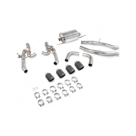 Klapková náhrada zadního tlumiče výfuku BMW X3 M LCI vč. Competition (2022-2024) Scorpion Exhaust - karbonové Ascari koncovky