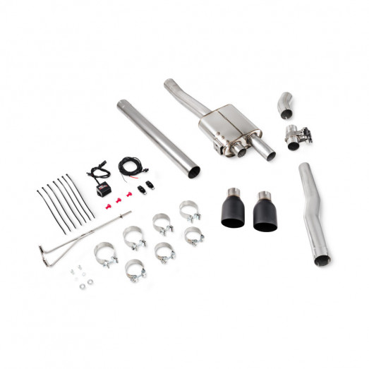 Klapkový Catback výfuk Mini Cooper S F56 vč. JCW Challenge & TunR Scorpion Exhaust - Bez rezonátoru / Keramické Daytona koncovky