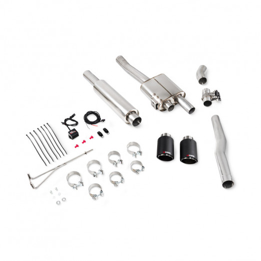 Klapkový Catback výfuk Mini Cooper S F56 vč. JCW Challenge & TunR Scorpion Exhaust - S rezonátorem / Karbonové Ascari koncovky