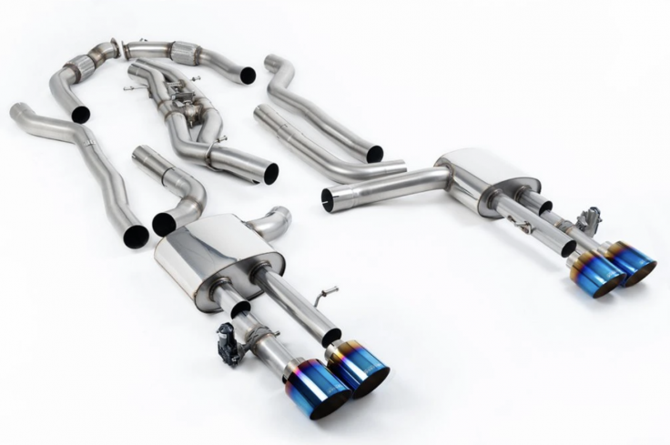 Catback (non-OPF/GPF) Audi S8 AUDI S8 D5 Long 4.0 TFSI V8 Milltek Sport - Louder / Burnt/Blue Titanium Trims