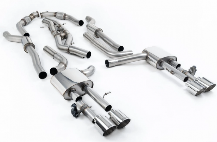 Catback (non-OPF/GPF) Audi S8 AUDI S8 D5 Long 4.0 TFSI V8 Milltek Sport - Resonated / Polished Trims