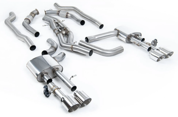 Valve cat-back (non-OPF/GPF) AUDI S8 D5 4.0 TFSI V8 Milltek Sport - Non Resonated / Polished Trims