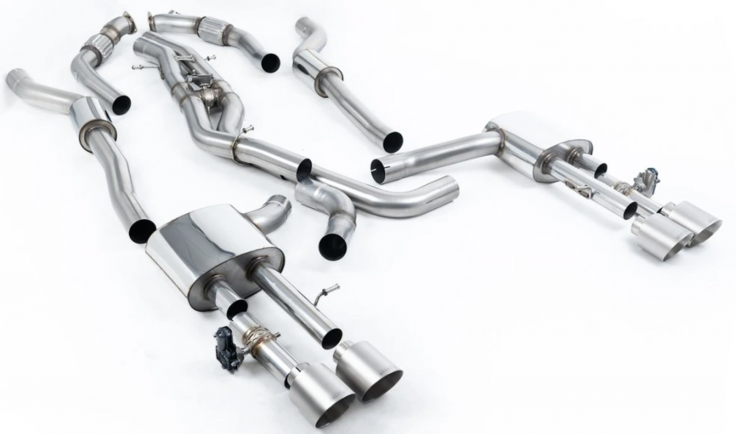 Klapkový catback (non OPF/GPF) výfuk AUDI S8 D5 4.0 TFSI V8 Milltek Sport - Tišší / Titanové koncovky