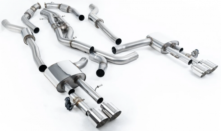 Klapkový catback (non OPF/GPF) výfuk AUDI S8 D5 4.0 TFSI V8 Milltek Sport - Tišší / Leštěné koncovky