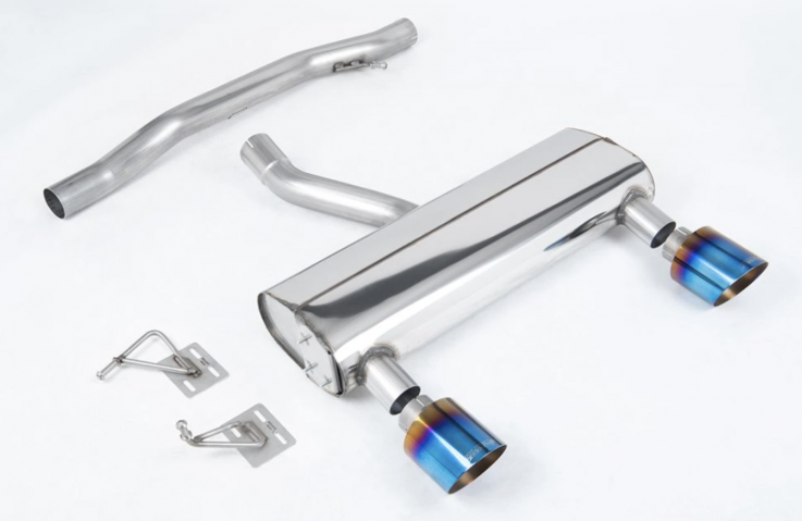 Catback výfuk 70mm Audi TT 8N 3.2 V6 Milltek Sport - Hlasitější / Pálené/modré titanové kulaté koncovky