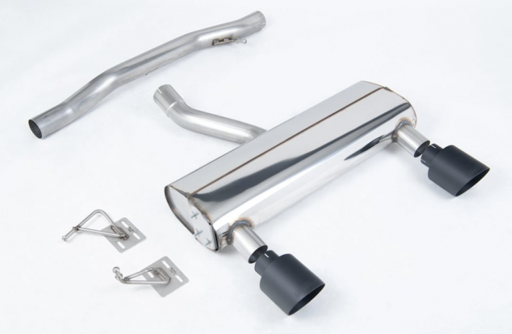 Catback výfuk 70mm Audi TT 8N 3.2 V6 Milltek Sport - Hlasitější / Černé kulaté koncovky