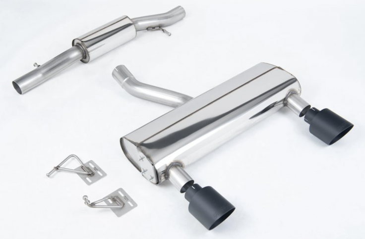 Catback výfuk 70mm Audi TT 8N 3.2 V6 Milltek Sport - Tišší / Černé kulaté koncovky