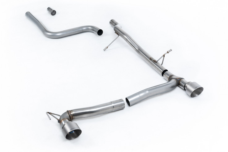 GPF-back výfuk Ford Fiesta mk8 1.0T EcoBoost 100hp / 125hp / 140hp 2018+ Milltek Sport - Bez rezonátoru / Titanové koncovky