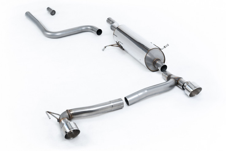 GPF-back výfuk Ford Fiesta mk8 1.0T EcoBoost 100hp / 125hp / 140hp 2018+ Milltek Sport - S rezonátorem / Leštěné koncovky