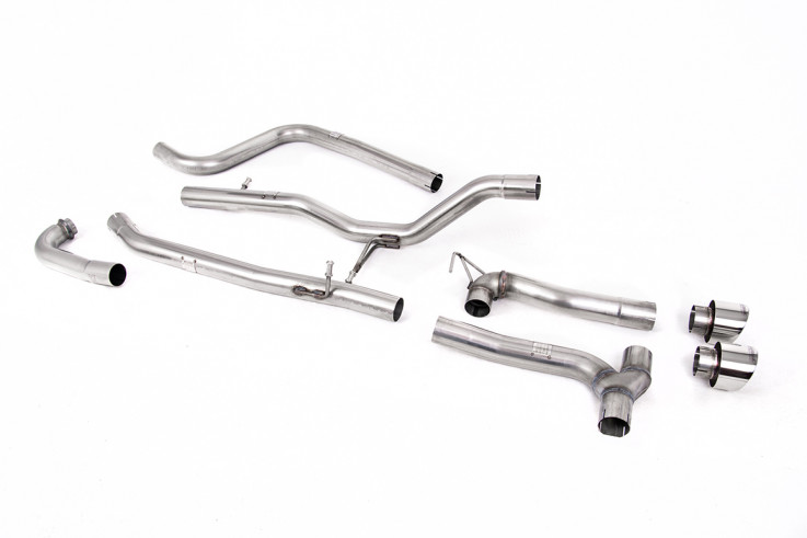 Catback výfuk dual Ford Fiesta mk8 1.0T EcoBoost 100hp / 125hp / 140hp 2017-2019 Milltek Sport - Bez rezonátoru / Leštěné koncovky