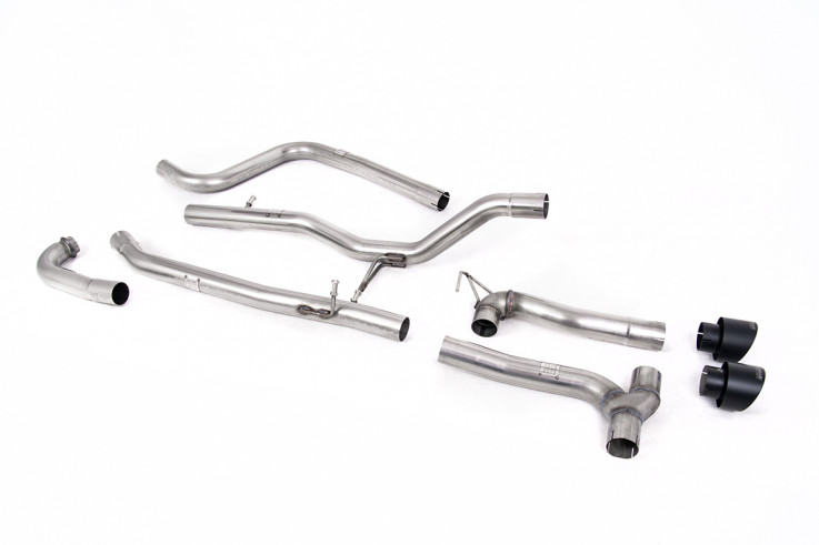 Catback výfuk dual Ford Fiesta mk8 1.0T EcoBoost 100hp / 125hp / 140hp 2017-2019 Milltek Sport - Bez rezonátoru / Černé koncovky