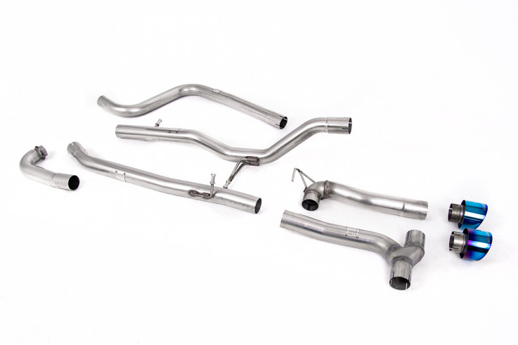 Catback exhaust Ford Fiesta mk8 1.0T EcoBoost 100hp / 125hp / 140hp 2017-2019 Milltek Sport - Non-Resonated / Burnt titanium tips