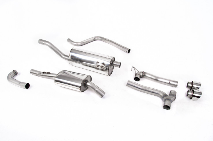 Catback výfuk dual Ford Fiesta mk8 1.0T EcoBoost 100hp / 125hp / 140hp 2017-2019 Milltek Sport - S rezonátorem / Leštěné koncovky