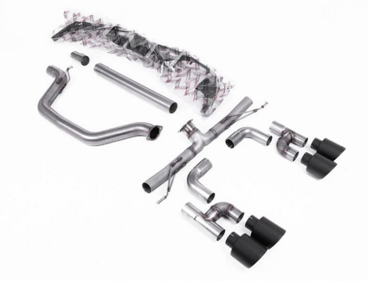 OPF-back 80mm výfuk Golf R Style Volkswagen Golf GTI Mk8 2.0 TSI Milltek Sport - Hlasitější verze / Černé koncovky