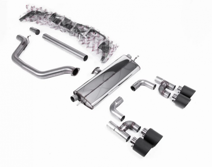 OPF-back 80mm výfuk Golf R Style Volkswagen Golf GTI Mk8 2.0 TSI Milltek Sport - Tišší verze / karbonové koncovky