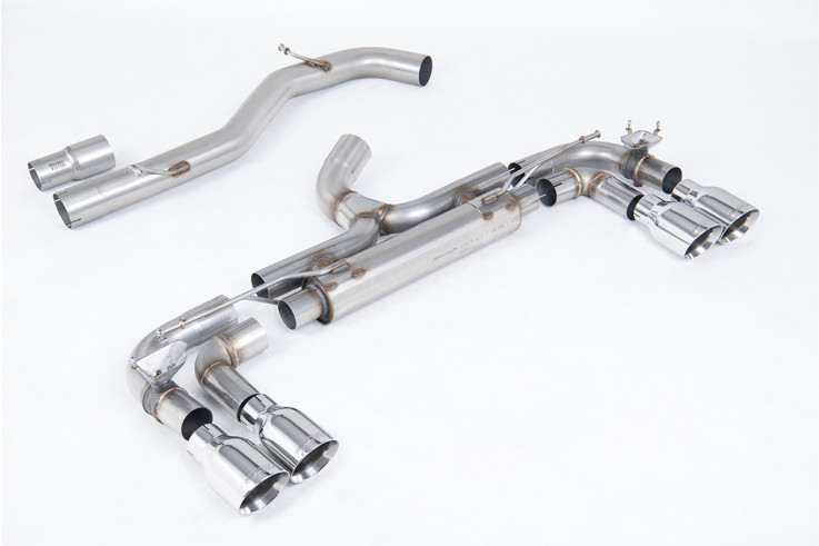 Valved Catback Race Exhaust 80mm VW Golf 7 R 2,0 TSI Milltek Sport - non resonated / polished round tips