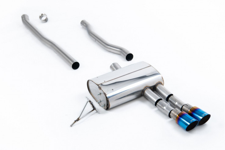 Catback exhaust (F55) Mini Cooper S 2.0 Turbo Milltek Sport - Non Resonated / Burnt/Blue Titanium Tips