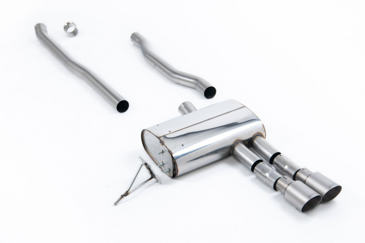 Catback exhaust (F55) Mini Cooper S 2.0 Turbo Milltek Sport - Non Resonated / Brushed Titanium Tips