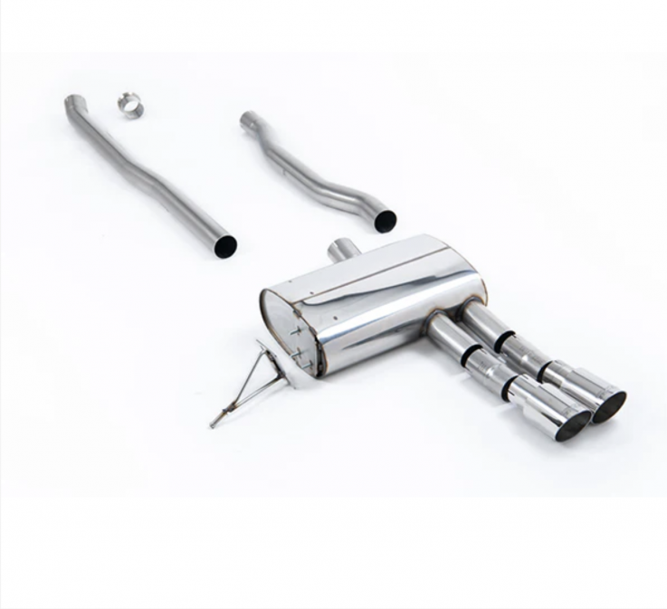 Catback exhaust (F55) Mini Cooper S 2.0 Turbo Milltek Sport - Resonated / Brushed Titanium Tips