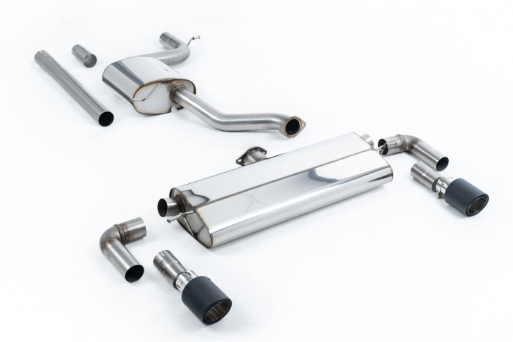 Catback výfuk VW Golf 7 (facelift 2017->) 1.5 TSI EVO Milltek Sport - Tišší / Karbonové koncovky GTI style