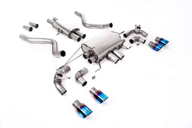 Milltek Sport Catback sportovní výfuk Land / Range Rover Defender 90 5.0 V8 525hp - S rezonátorem / Opálené titanové koncovky