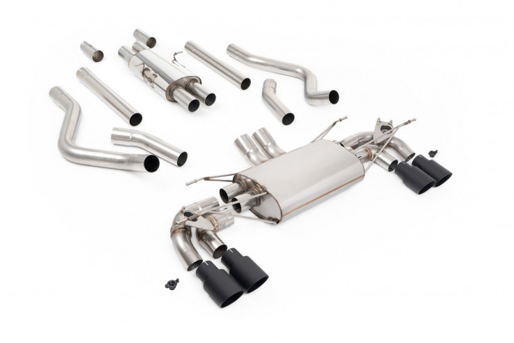 Milltek Sport Catback sportovní výfuk Land / Range Rover Defender 130 5.0 V8 500hp - S rezonátorem / Černé koncovky