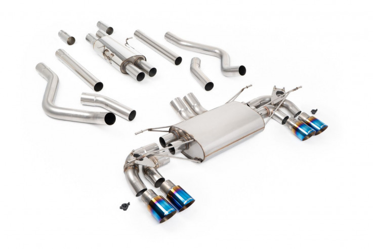 Milltek Sport Catback sportovní výfuk Land / Range Rover Defender 130 5.0 V8 500hp - S rezonátorem / Opálené titanové koncovky