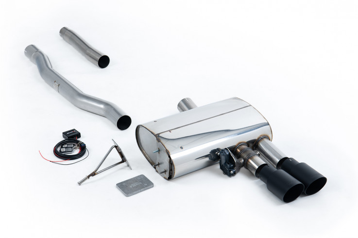 Valved catback exhaust Mini Cooper S 2.0T F56 (2014-2018) Milltek Sport - Black tips