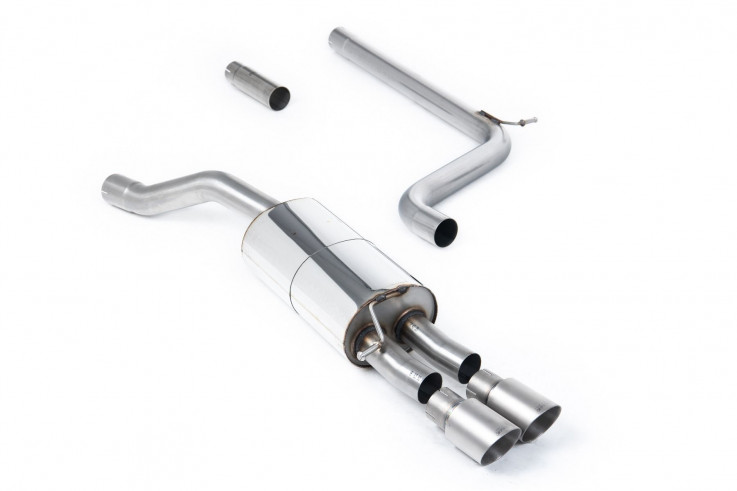 Catback exhaust GPF/OPF Back Exhaust VW Polo 1.5 TSI (including facelift models) Milltek Sport – Brushed Titanium Tips - Requires Polo GTI Rear Diffuser