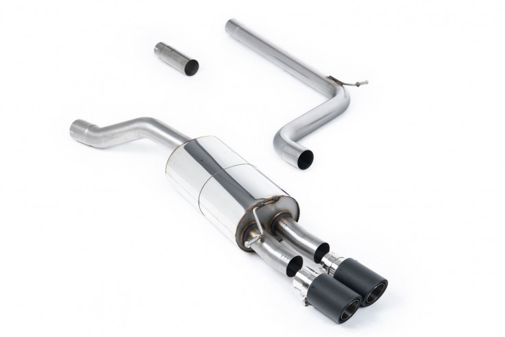 Catback exhaust GPF/OPF Back Exhaust VW Polo 1.5 TSI (including facelift models) Milltek Sport –  Carbon Tips - Requires Polo GTI Rear Diffuser