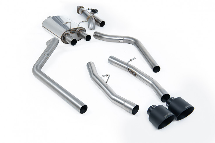 Milltek Sport Catback klapkový sportovní výfuk s downturn pipe Dodge RAM 1500 5.7L V8 HEMI 5th gen - Černé koncovky