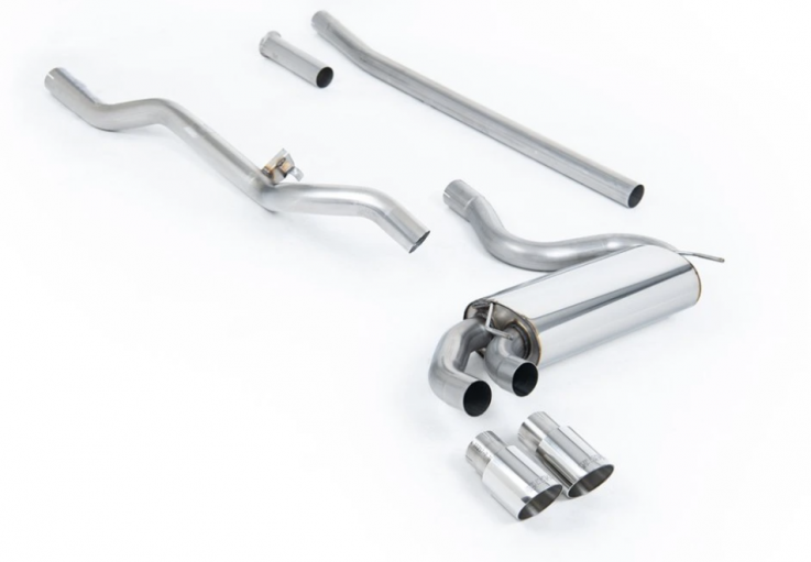 Downpipe-back Audi UR quattro 10v Turbo Milltek Sport - Non-resonated /Polished Tips