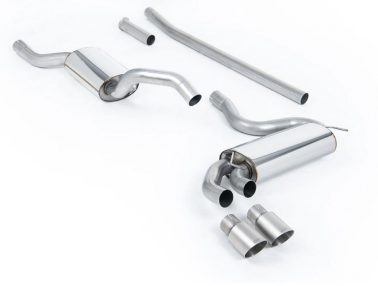 Downpipe-back Audi UR quattro 10v Turbo Milltek Sport - Resonated /Titanium Tips