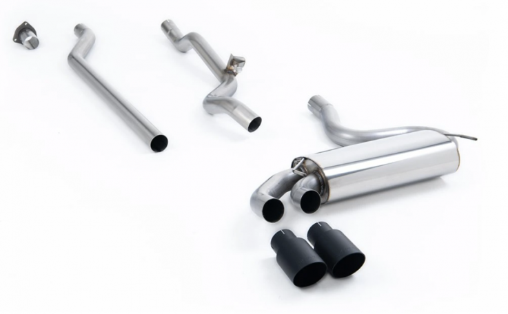 Downpipe-back výfuk Audi UR quattro 20v Turbo Milltek Sport - Hlasitější / Černé koncovky