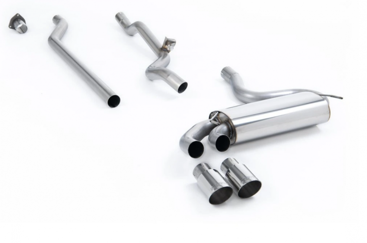 Downpipe-back výfuk Audi UR quattro 20v Turbo Milltek Sport - Hlasitější / Leštěné koncovky