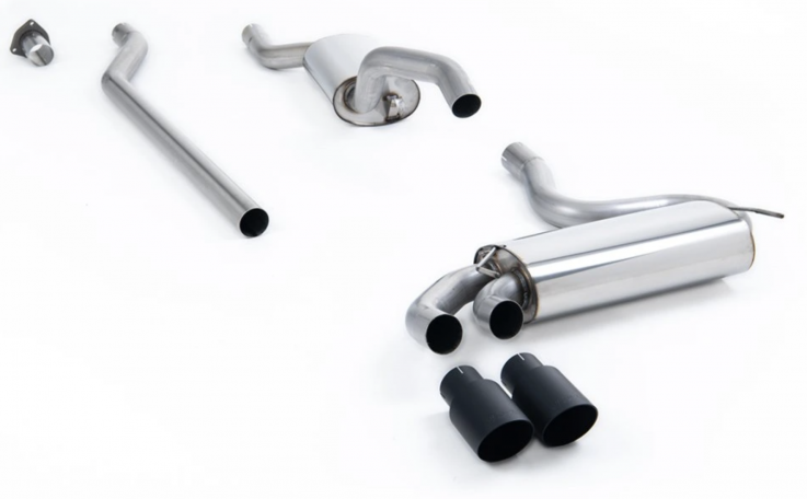 Downpipe-back výfuk Audi UR quattro 20v Turbo Milltek Sport - Tišší / Černé koncovky