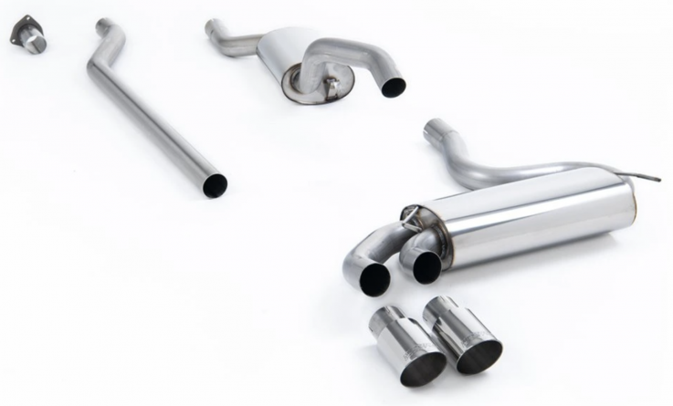 Downpipe-back výfuk Audi UR quattro 20v Turbo Milltek Sport - Tišší / Leštěné koncovky