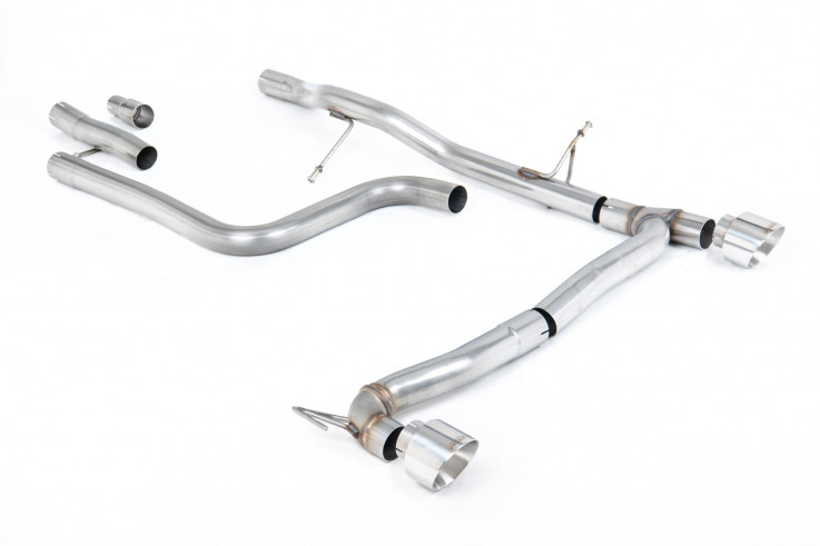 OPF/GPF back výfuk Ford Fiesta Mk8 1.0T EcoBoost ST-Line Milltek Sport - bez rezonátorem / leštěné koncovky / Vyžaduje difuzor Maxton