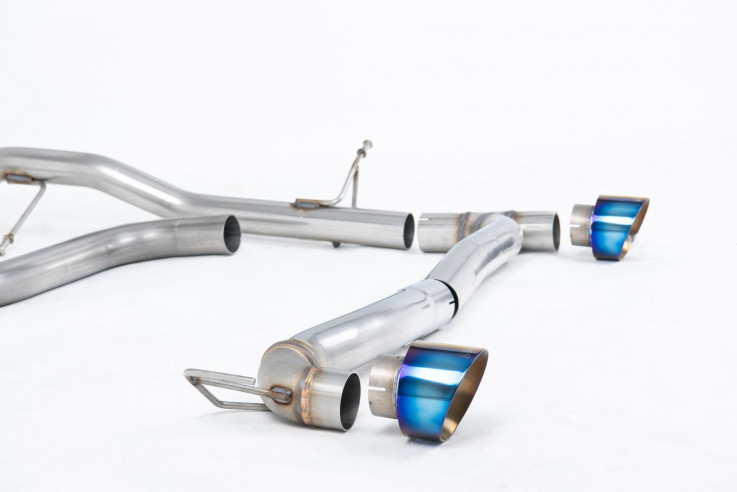 OPF/GPF back výfuk Ford Fiesta Mk8 1.0T EcoBoost ST-Line Milltek Sport - bez rezonátorem / titanově modré koncovky výfuku / Vyžaduje difuzor Maxton