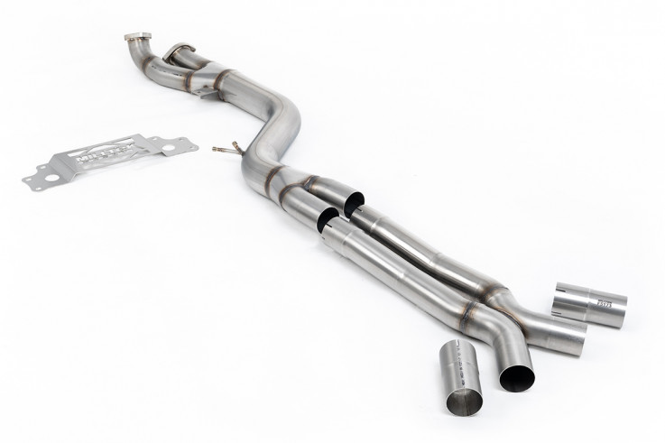 Náhrada (bypass) OPF/GPF s X-pipe 102 mm BMW M2 Coupe (G87) Milltek Sport - pro Milltek Sport Axle back výfuk