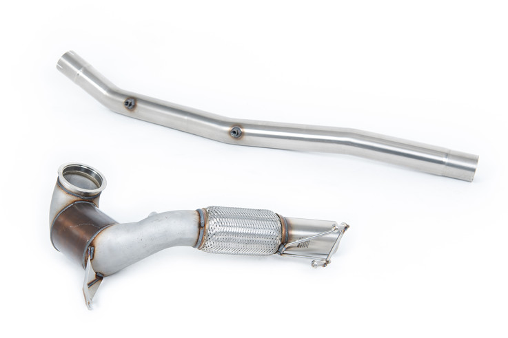 Downpipe kit VW T-Roc R Arteon R Tiguan R Passat B8 2,0TSI EVO 2021+ Milltek Sport - Napojení na Milltek 76mm Catback / Race katalyzátor