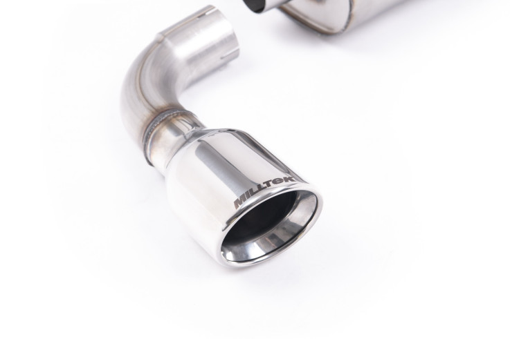 Milltek Sport Cat-Back výfuk pro Volkswagen Golf IV R32 3.2 VR6 – V2 Non-Resonated (hlasitější) s Inward Rolled koncovkami (100 mm)